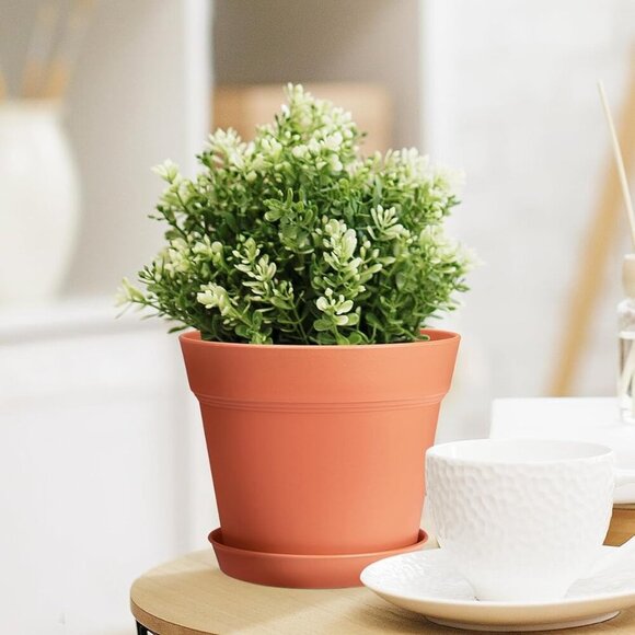 Pots for Plants, 15 Pack 6 Inch Plastic Planters with Multiple Drainage Holes an - Picture 5 of 7